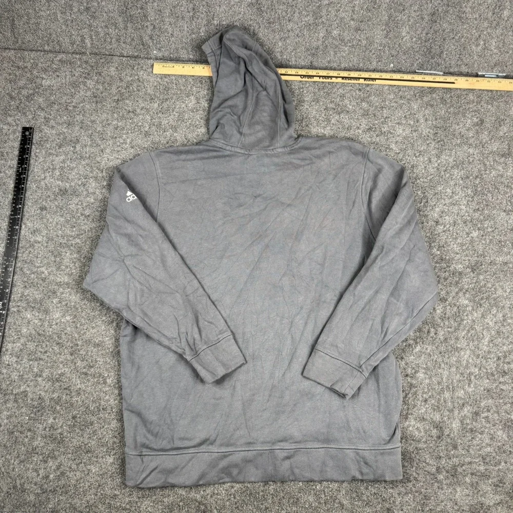 Adidas Hoodie Mens Size 2XL Grey Graphic Pullover Long Sleeve Athletic Shirt